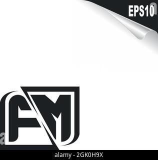 Initial FM logo design with Shape style, Logo business branding. Stock Vector