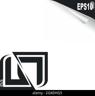 Initial UL logo design with Shape style, Logo business branding. Stock Vector