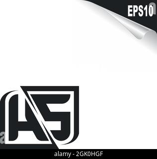 Initial HS logo design with Shape style, Logo business branding. Stock Vector