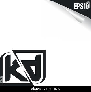 Initial KP logo design with Shape style, Logo business branding. Stock Vector