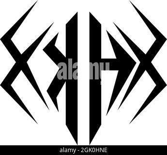 Initial KH logo design with Cool style, Logo business branding. Stock Vector