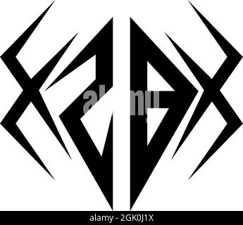 Initial ZB logo design with Cool style, Logo business branding. Stock Vector