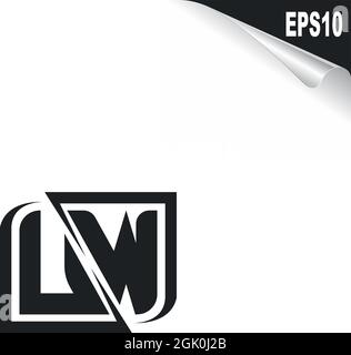 Initial UW logo design with Shape style, Logo business branding. Stock Vector