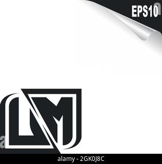 Initial UM logo design with Shape style, Logo business branding. Stock Vector