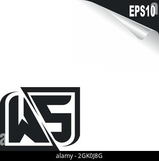 Initial WS logo design with Shape style, Logo business branding. Stock Vector