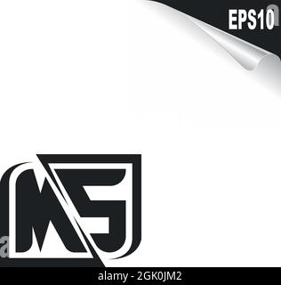 Initial MS logo design with Shape style, Logo business branding. Stock Vector
