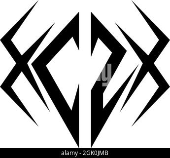 Initial CZ logo design with Cool style, Logo business branding. Stock Vector