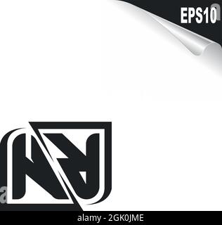 Initial NR logo design with Shape style, Logo business branding. Stock Vector