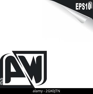 Initial PW logo design with Shape style, Logo business branding. Stock Vector
