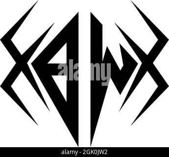 Initial BW logo design with Cool style, Logo business branding. Stock Vector