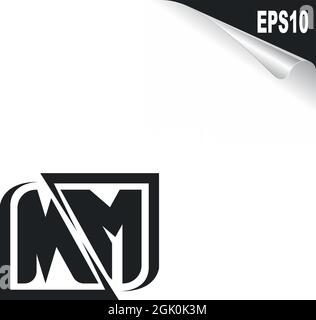 Initial MM logo design with Shape style, Logo business branding. Stock Vector