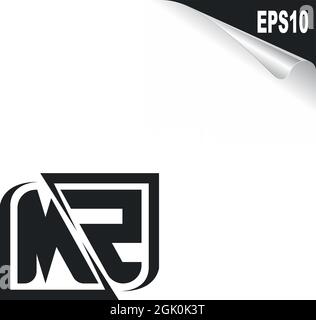 Initial MZ logo design with Shape style, Logo business branding. Stock Vector