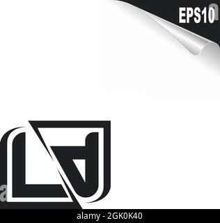 Initial LP logo design with Shape style, Logo business branding. Stock Vector
