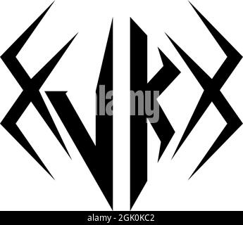 Initial VK logo design with Cool style, Logo business branding. Stock Vector