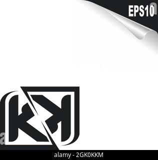 Initial KK logo design with Shape style, Logo business branding. Stock Vector