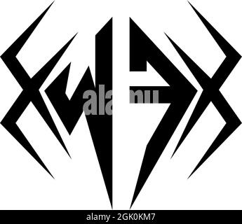Initial WF logo design with Cool style, Logo business branding. Stock Vector