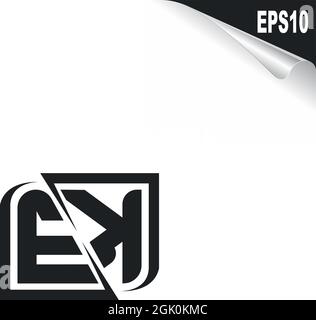 Initial EK logo design with Shape style, Logo business branding. Stock Vector