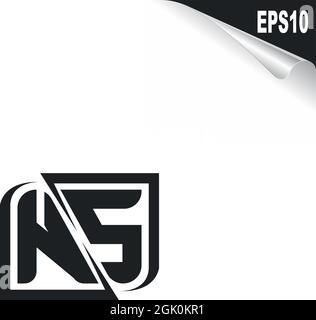 Initial NS logo design with Shape style, Logo business branding. Stock Vector