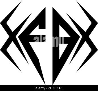 Initial FB logo design with Cool style, Logo business branding. Stock Vector