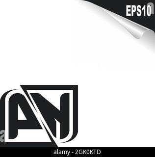 Initial PN logo design with Shape style, Logo business branding. Stock Vector