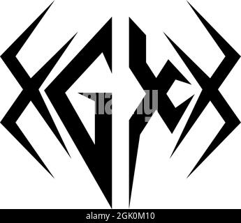 Initial GX logo design with Cool style, Logo business branding. Stock Vector