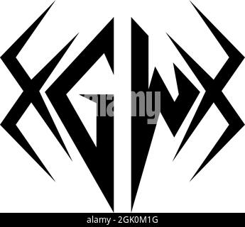Initial GW logo design with Cool style, Logo business branding. Stock Vector