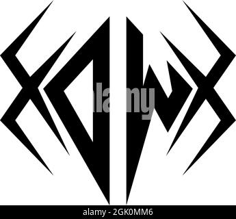 Initial OW logo design with Cool style, Logo business branding. Stock Vector