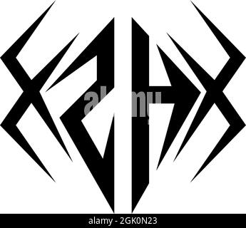 Initial ZH logo design with Cool style, Logo business branding. Stock Vector