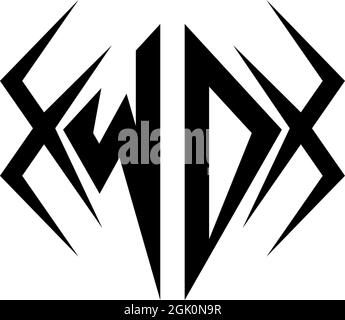 Initial WD logo design with Cool style, Logo business branding. Stock Vector