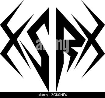 Initial SR logo design with Cool style, Logo business branding. Stock Vector
