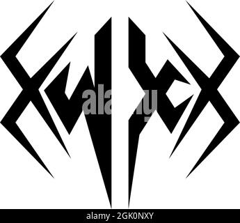 Initial WX logo design with Cool style, Logo business branding. Stock Vector