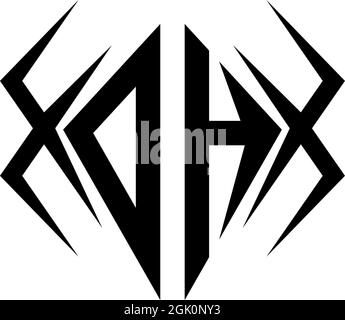 Initial OH logo design with Cool style, Logo business branding. Stock Vector