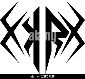 Initial KR logo design with Cool style, Logo business branding. Stock Vector