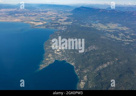 Aerial view of Woods Bay, Montana, USA Stock Photo