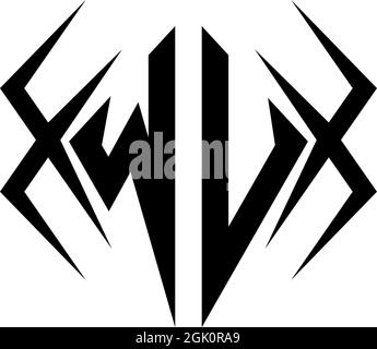 Initial WU logo design with Cool style, Logo business branding. Stock Vector