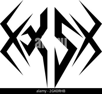 Initial XS logo design with Cool style, Logo business branding. Stock Vector