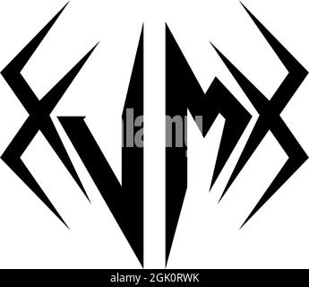 Initial VM logo design with Cool style, Logo business branding. Stock Vector