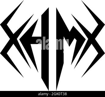 Initial HM logo design with Cool style, Logo business branding. Stock Vector