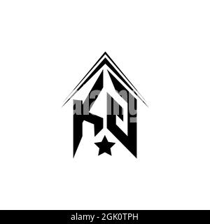 Initial KG logo design with Shape style, Logo business branding. Stock Vector