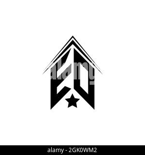 Initial EO, ED logo design with Shape style, Logo business branding. Stock Vector