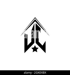 Initial UJ logo design with Shape style, Logo business branding. Stock Vector