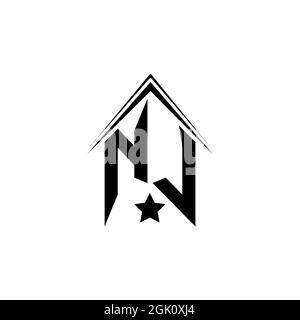 Initial NL logo design with Shape style, Logo business branding. Stock Vector