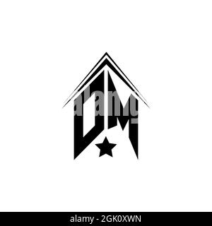 Initial OM, DM logo design with Shape style, Logo business branding. Stock Vector
