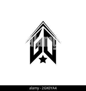 Initial GO, GD logo design with Shape style, Logo business branding. Stock Vector