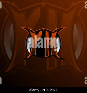 YH Logo Letter Design in Orange Color, Logo for game, esport, initial gaming, community or business. Stock Vector
