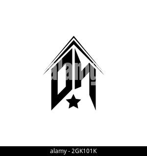 Initial OM, DM logo design with Shape style, Logo business branding. Stock Vector