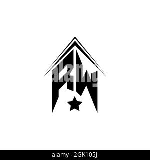 Initial RW logo design with Shape style, Logo business branding. Stock Vector