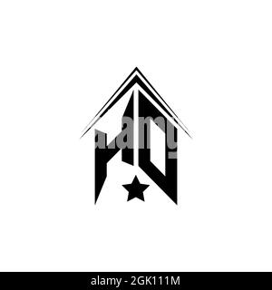 Initial HO, HD logo design with Shape style, Logo business branding. Stock Vector