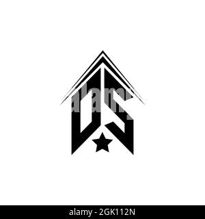 Initial OS, DS logo design with Shape style, Logo business branding. Stock Vector