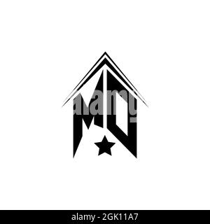 Initial MO, MD logo design with Shape style, Logo business branding. Stock Vector